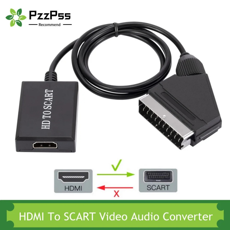 Scart To Hdmi - รองรับ HDMI เป็นตัวแปลงสการ์ต รองรับ HDMI เป็นเอาต์พุตสการ์ตอะแดปเตอร์สายวิดีโอเสียงการใช้พลังงานต่ำ